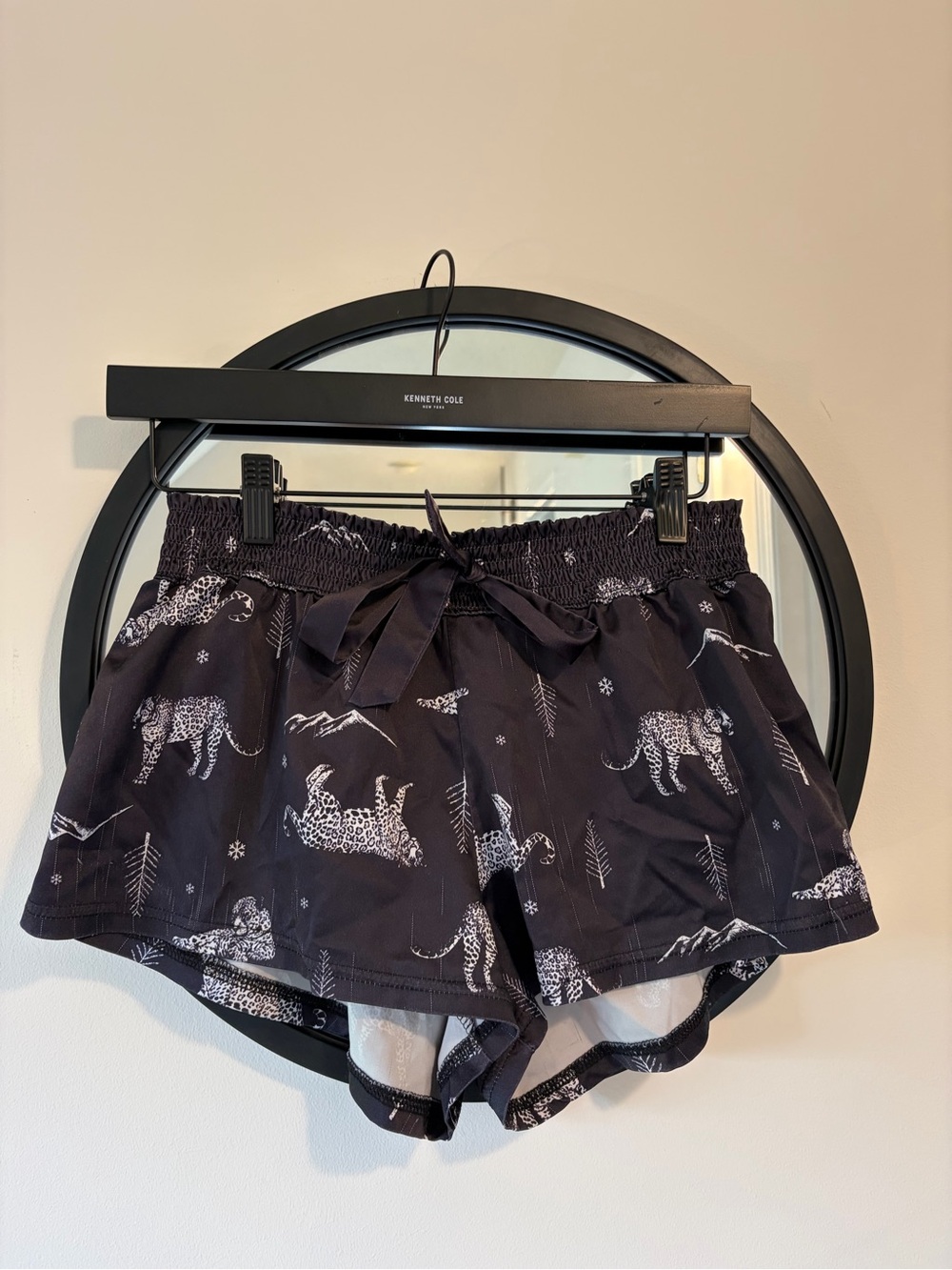 Garage Black Leopard Print Lounge Shorts